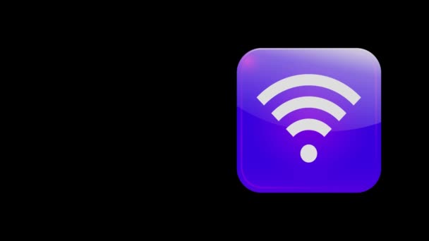 Wi-Fi-tecken. Elektronisk ikon för trådlöst nätverk. — Stockvideo