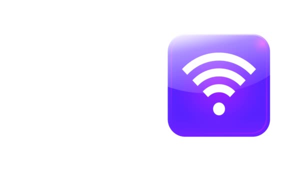 Wi-Fi işareti. Wifi Elektronik Simge. — Stok video