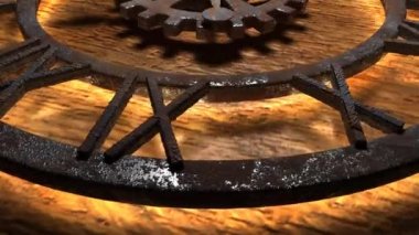 Antique watches, clock hands spinning fast. Time lapse. Vintage pocket watch.