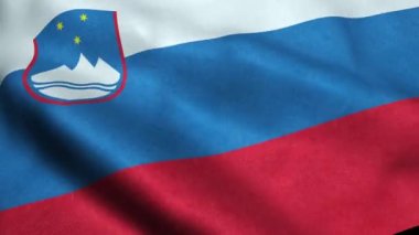 Slovenya bayrağı sallayarak animasyon döngü sorunsuz