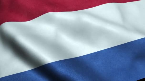 Holanda Bandera Seamless Looping Waving Animation — Vídeo de stock