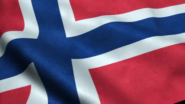 挪威国旗无缝循环摇摆动画 — 图库视频影像