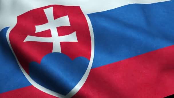 Slovakien Flagga Sömlös Looping Vinkar Animering — Stockvideo