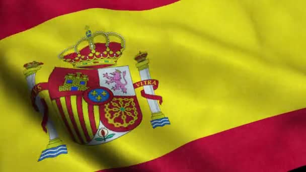 España Bandera Seamless Looping Waving Animation — Vídeo de stock