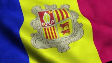 Andorra bayrağı sallayarak animasyon döngü sorunsuz