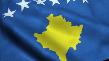 Kosova bayrağı sallayarak animasyon döngü sorunsuz