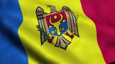Moldova bayrağı sallayarak animasyon döngü sorunsuz
