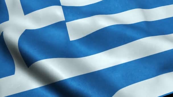 Grekland Flaggan Sömlös Looping Vinkar Animering — Stockvideo