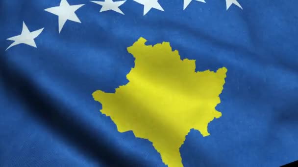 Bandeira Kosovo Seamless Looping Ondulação Animação — Vídeo de Stock