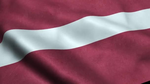 Latvia Flag Seamless Looping Waving Animation — Stock Video