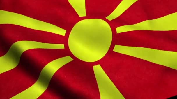 Vlajka Makedonie Bezešvé Smyčka Mává Animace — Stock video