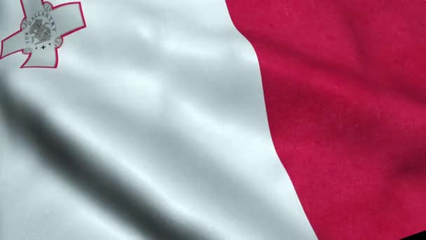 Σημαία Μάλτα Χωρίς Συγκόλληση Επανάληψη Κουνώντας Animation — Αρχείο Βίντεο