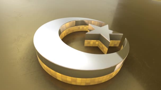 Islamiska Symbol Star Och Crescent — Stockvideo