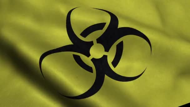 Waving Flag Wih Biohazard Sign — Stock Video