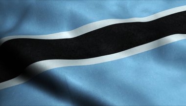 3D Botswana sallayarak bayrağı