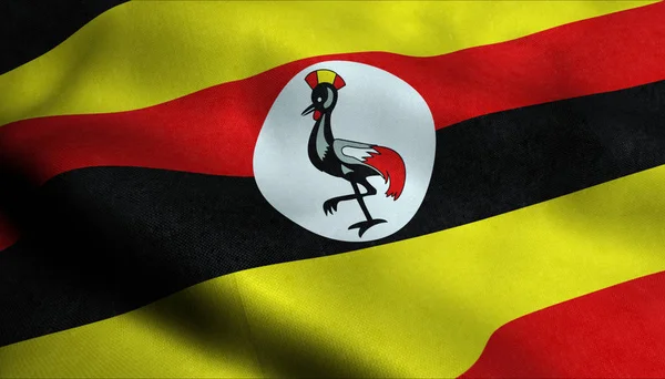 Uganda Sventola Bandiera — Foto Stock