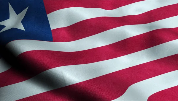 Vlajka Mávající Libérie — Stock fotografie