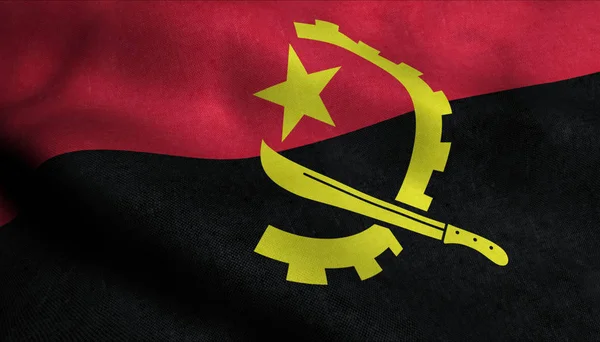 Bandeira Acenar Angola — Fotografia de Stock