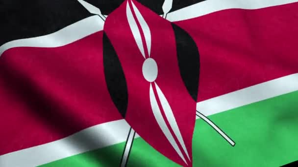 Kenya Flag Varrat Nélküli Hurkolás Integetett Animáció — Stock videók