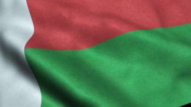 Madagaskar bayrağı sallayarak animasyon döngü sorunsuz