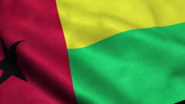 Gine Bissau bayrak animasyon sallayarak döngü sorunsuz