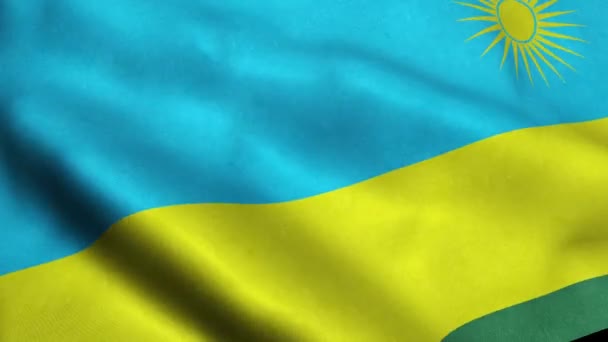 Rwanda Flagga Sömlös Looping Vinkar Animering — Stockvideo