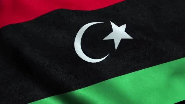 Libya Flag Seamless Looping Waving Animation — Stock Video