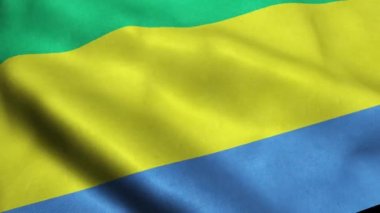 Gabon bayrak animasyon sallayarak döngü sorunsuz