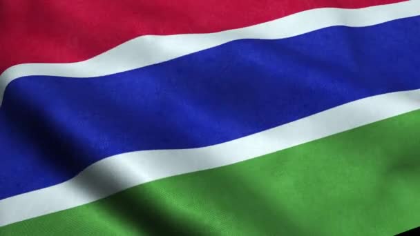 Gambia Bandera Seamless Looping Waving Animation — Vídeo de stock