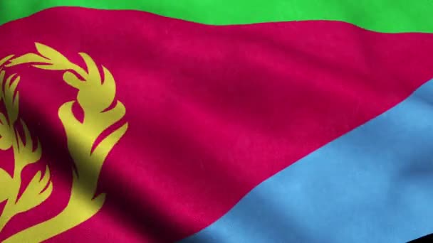 Eritrea Bandera Seamless Looping Animación Ondulante — Vídeo de stock