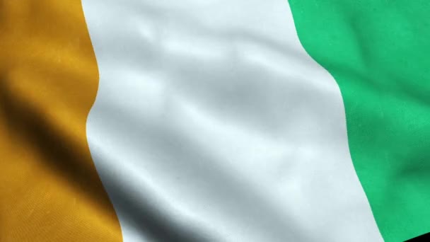 Flaga Wybrzeża Kości Słoniowej Bezszwowe Zapętlanie Animacji Macha — Wideo stockowe