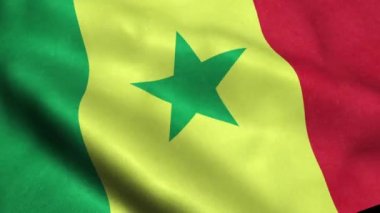 Senegal bayrak animasyon sallayarak döngü sorunsuz