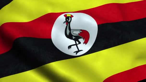 シームレスなループ アニメーションを振ってウガンダの国旗 — ストック動画