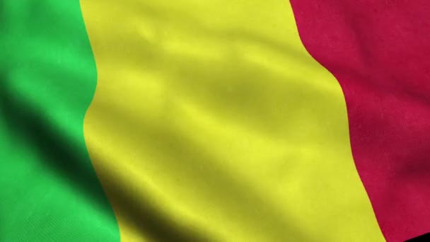 Mali Bandera Seamless Looping Animación Ondulante — Vídeo de stock