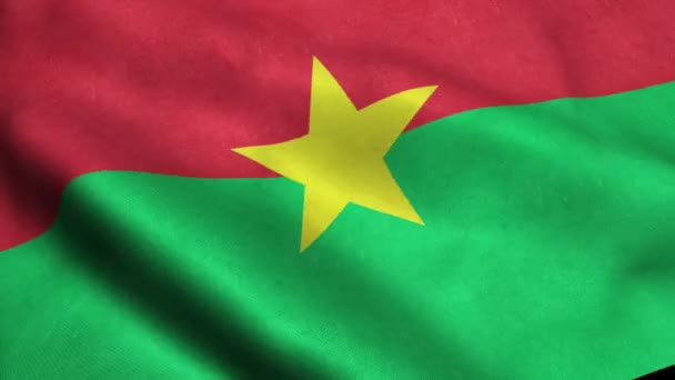 Burkina Fasos Flagga Sömlös Looping Vinkar Animering — Stockvideo