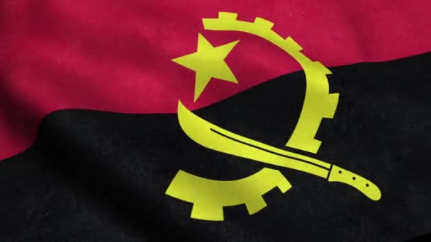 Angola Flag Nahtlose Looping Winken Animation — Stockvideo