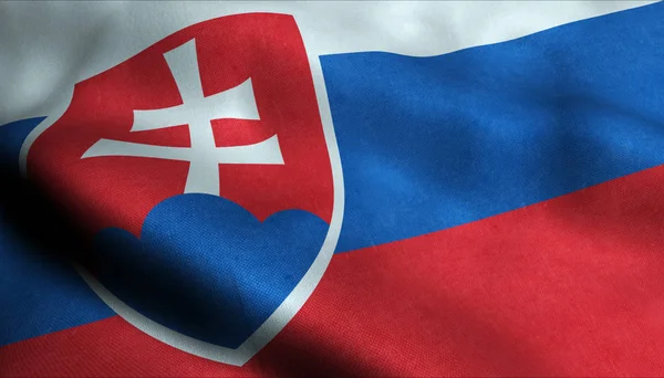 Slovakien Waving Flagga — Stockfoto