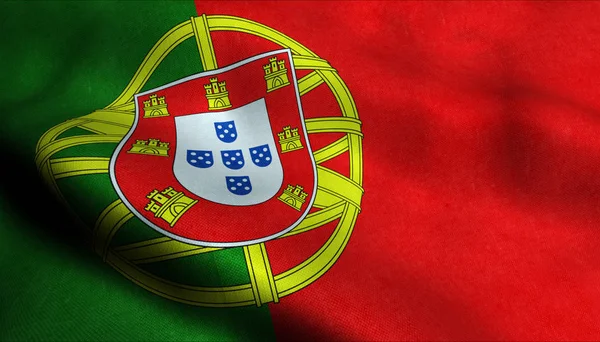 Portugal Drapeau Ondulé — Photo