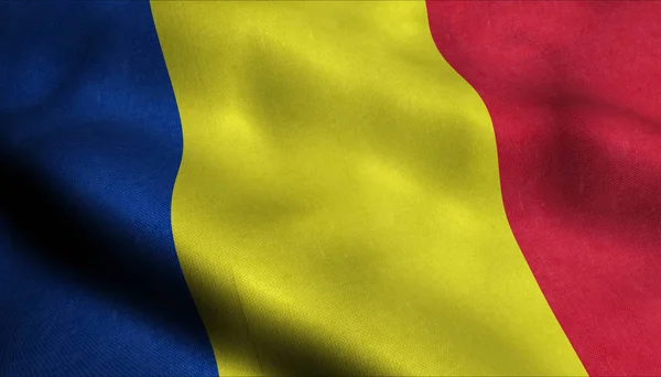 Romania Bandiera Sventolante — Foto Stock