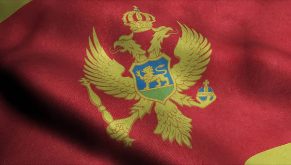 Montenegro Bandiera Sventolante — Foto Stock