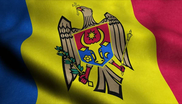 Moldavië Zwaaiende Vlag — Stockfoto