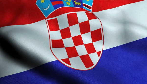 Bandeira Acenar Croácia — Fotografia de Stock