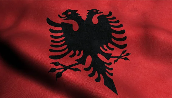 Vlajka Mávající Albánie — Stock fotografie