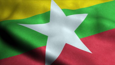 Myanmar 3D bayrağı sallıyor