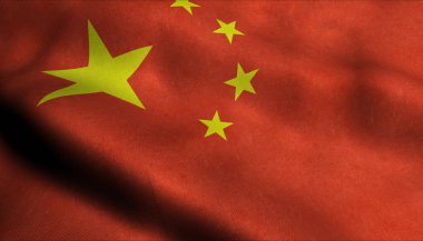 3D Çin sallama bayrağı