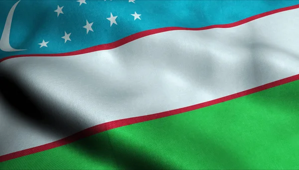 Uzbequistão Acenando Com Bandeira — Fotografia de Stock