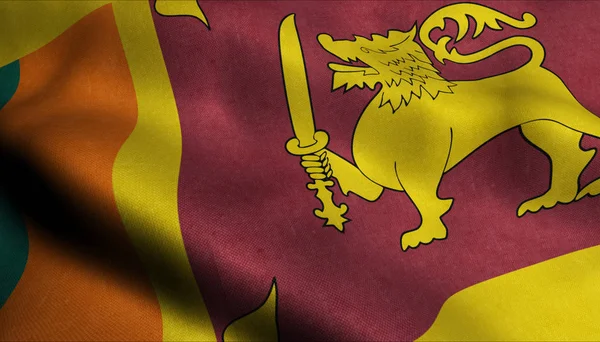Sri Lanka Schwenkt Fahne — Stockfoto