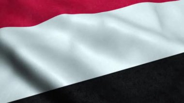 Yemen bayrak animasyon sallayarak döngü sorunsuz