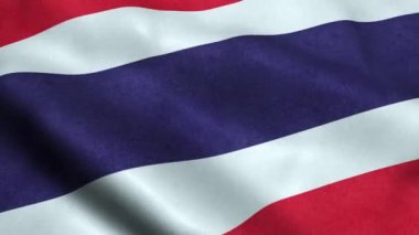 Tayland bayrağı sallayarak animasyon döngü sorunsuz