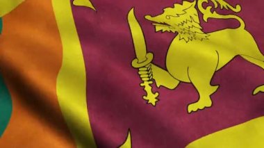 Sri Lanka bayrak animasyon sallayarak döngü sorunsuz